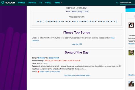 Songs With Lyrics Website