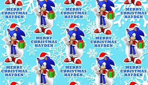 SONIC THE HEDGEHOG Personalised Christmas Gift Wrap - Sonic Sega
