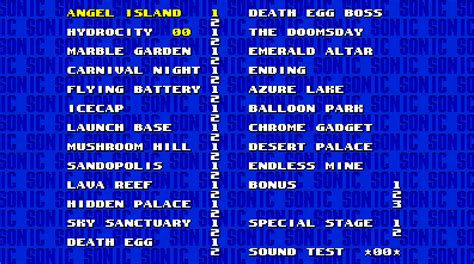 sonic 1 level select code