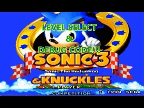 sonic 3 cheat codes debug mode
