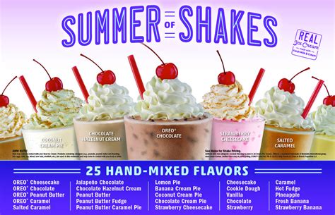 sonic milkshake flavors list