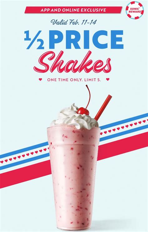 sonic prices for shakes