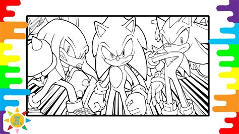 sonic shadow and knuckles coloring pages