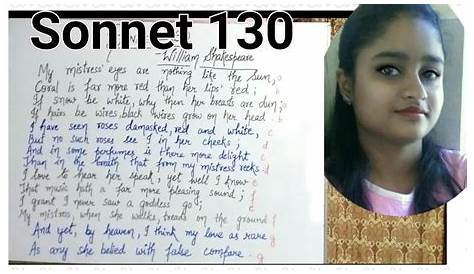 Sonnet 130 By William Shakespeare In Hindi ,