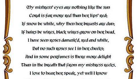 Sonnet 130 Theme Shakespeare **My Favorite Since I Was In High