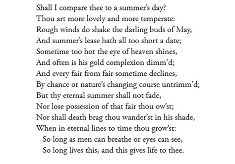 sonnet 18 by william shakespeare structure