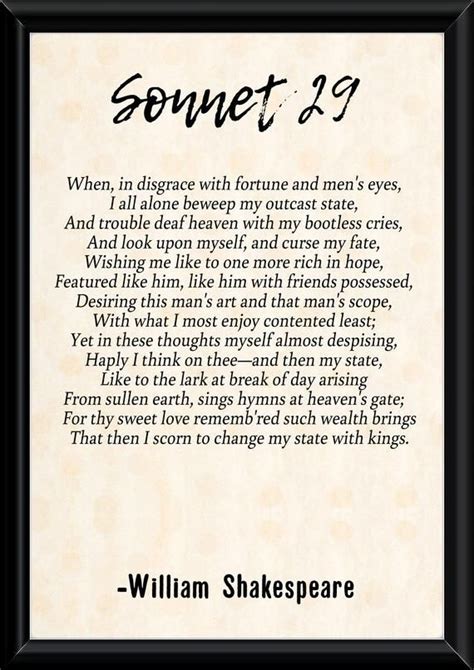 sonnet 29 shakespeare theme
