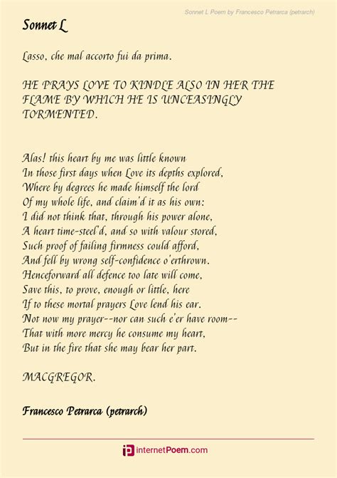 sonnet vii by francesco petrarch subject