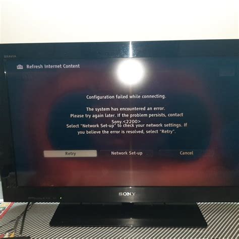 Sony Tv Error 2200