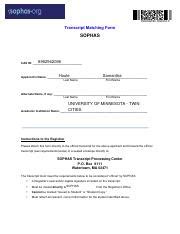 sophas transcript request form