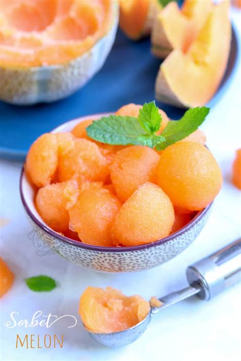 Sorbet melon sans sorbetière servi