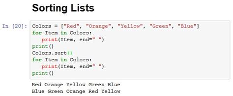 sort() in python list