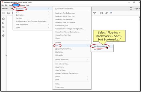 Sort Bookmarks In Adobe