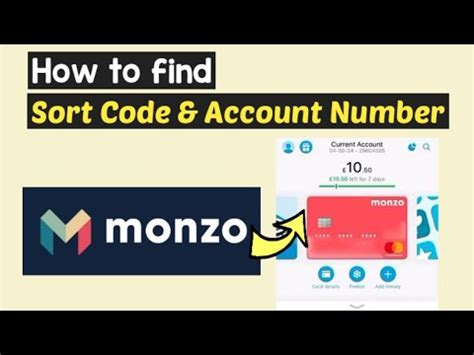 sort code on monzo card