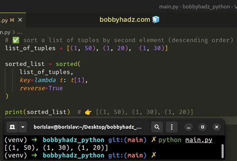 sort python list by second element
