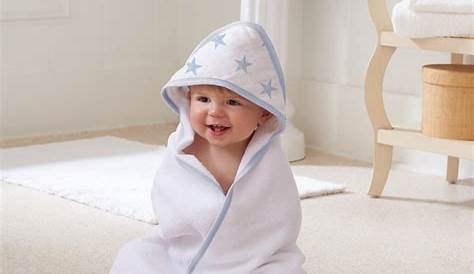 Sortie de bain bébé garçon + gant en éponge bleue Lapin
