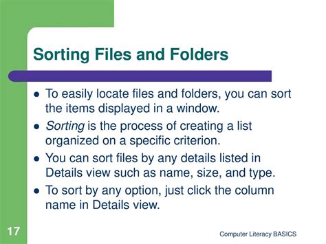 Sorting Files Meaning