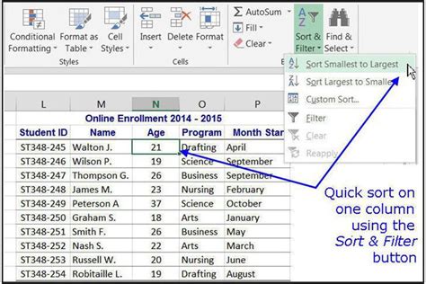 Sorting Function In Excel A-Z
