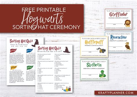 Sorting Hat Directions Printable