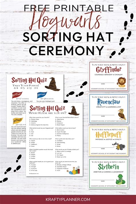 Sorting Hat Quiz For Classroom