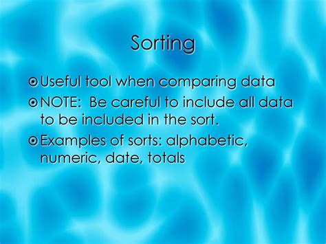 sorting is useful for