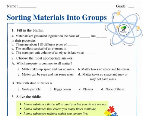 Sorting Materials Into Group Questions