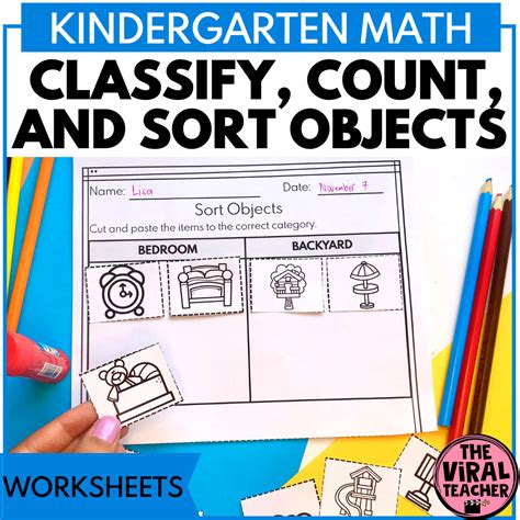 Sorting Objects Math Worksheet For Kindergarten