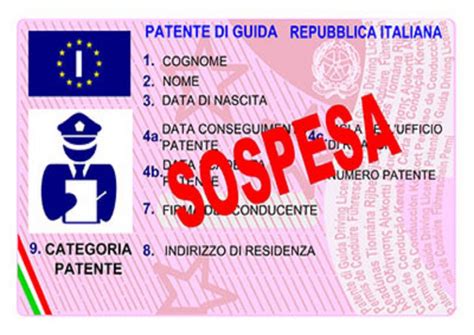 sospensione della patente di guida casi