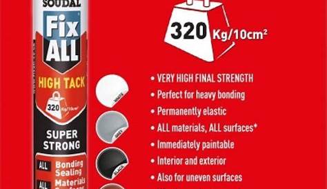 Soudal Fix All High Tack Dry Time Adhesive White 290ml