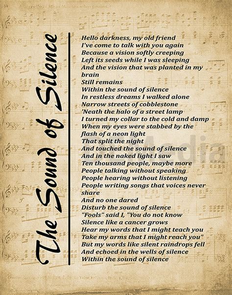 sound of silence with lyrics