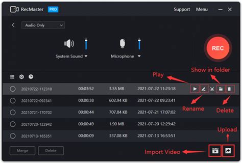 sound settings for voice recording