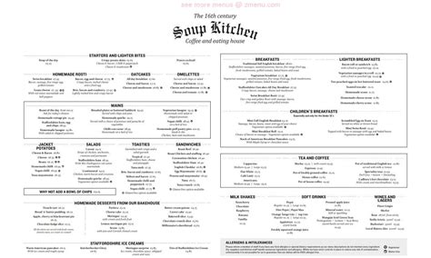 Soup Kitchen Menu Ideas