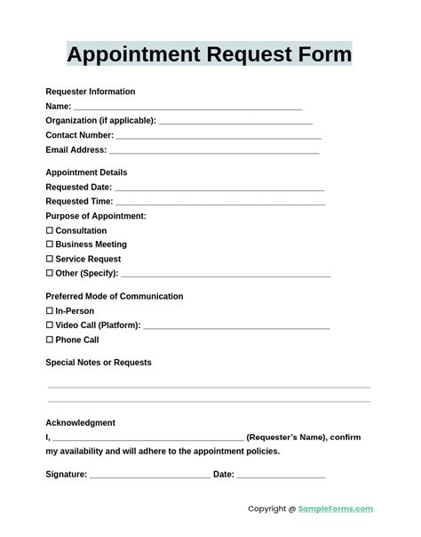 source appointment setting service form template