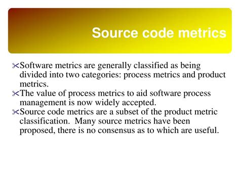source code metrics in software engineering ppt