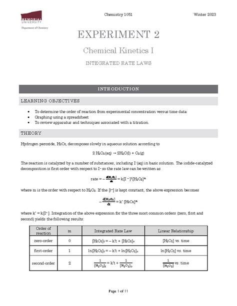 Sources Of Error In Chemical Kinetics Lab