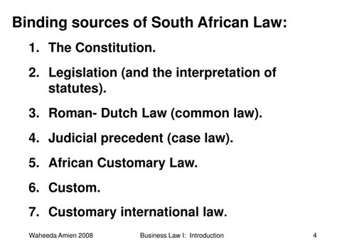 sources of south african constitutional law