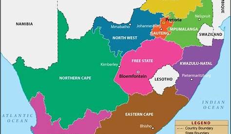 south africa political map. Vector Eps maps. Eps