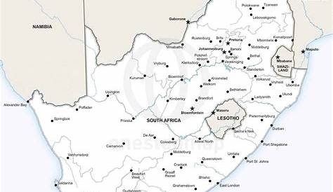 South Africa Political Map Outline