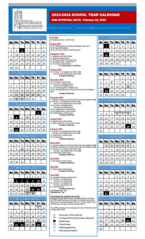 South Orange Maplewood School District Calendar