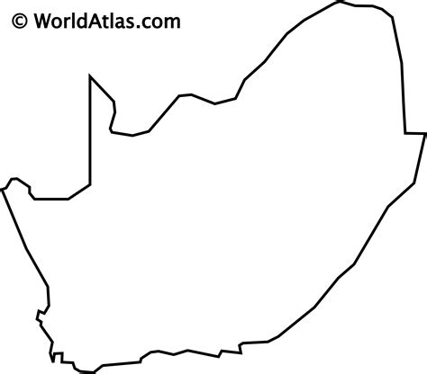 Printable Blank Map of South Africa Outline, Transparent, PNG map