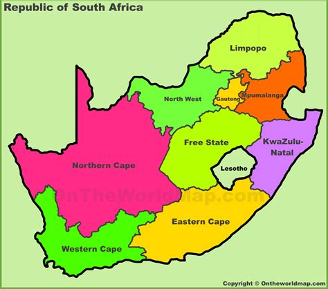 south africa map with countries