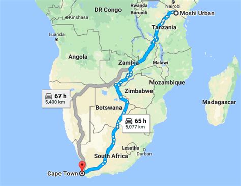 south africa to tanzania by road