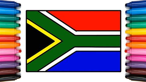 south african flag drawing