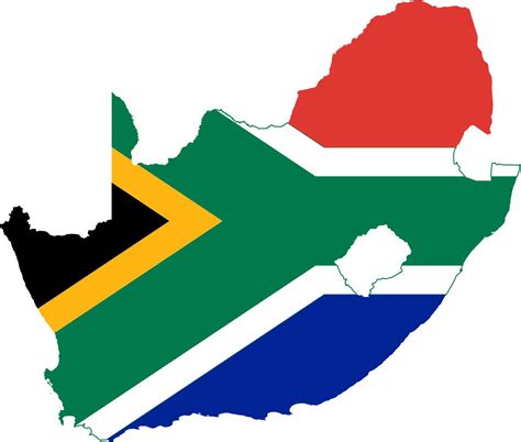 south african flag in map