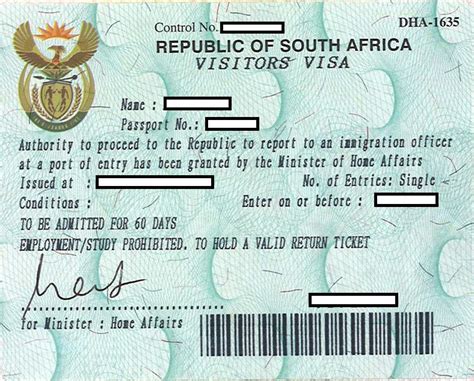 south african visa application offline