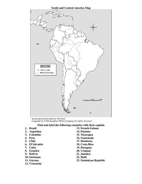 south america and central america map quiz