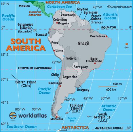 south america latitude map