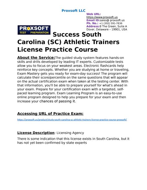south carolina athletic training licensure