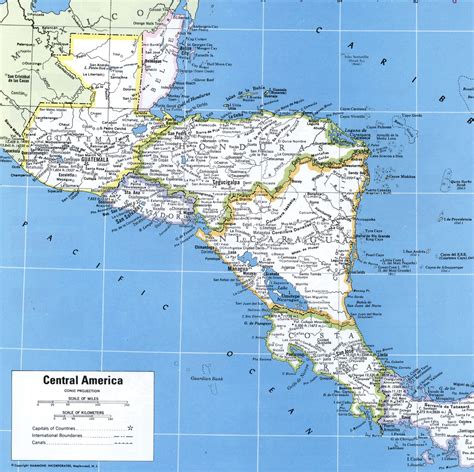 south central america map printable