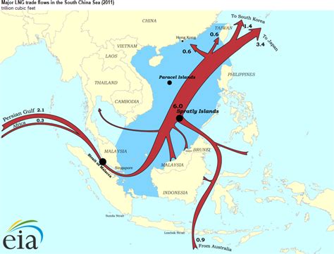south china sea shipping lanes map
